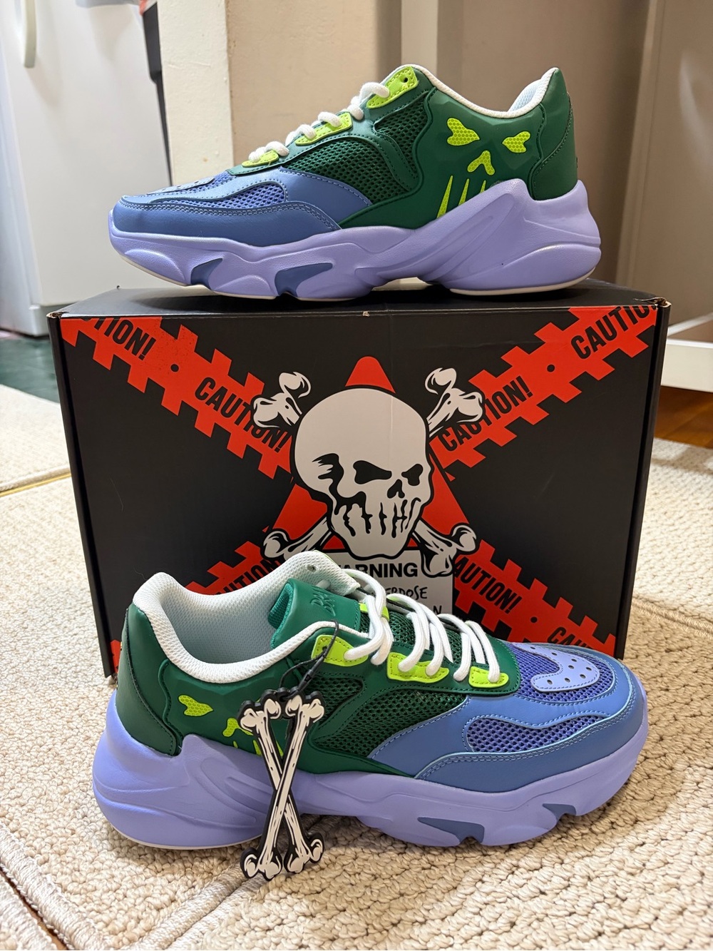 Brand X Crypt Crawler Color Block Retro 90s Sneakers Men’s 10 Streetwear Chunky
